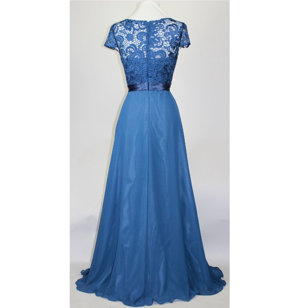 Women's Formal top Lace Embroidery Mother of bride beaded Long Evening dress - Picture 5 of 6